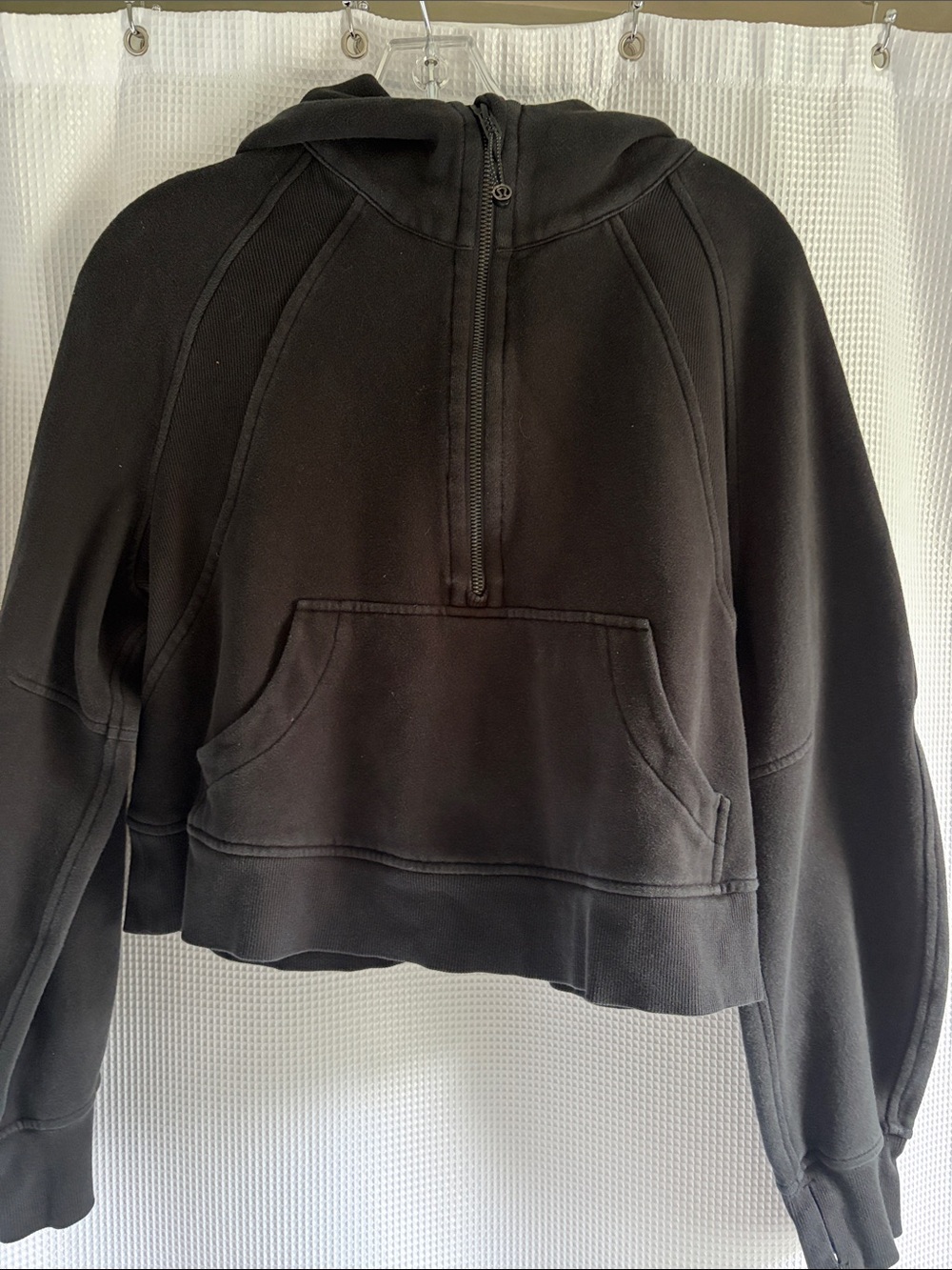 lululemon athletica Black Cropped Half-Zip Hoodie